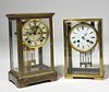Two brass and glass carriage clocks