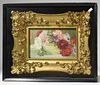 Still life painting signed RSM in a shadow box