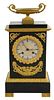 French Empire Gilt and Patinated Bronze Clock