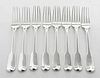Set of Eight Paul Storr English Silver Forks