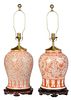 Pair Chinese Porcelain Vases Mounted as Lamps