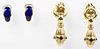 Two Pairs Gold and Gemstone Earrings