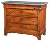Classical Walnut Marble Top Commode