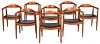 Numbered Set of Eight Hans Wegner Armchairs 