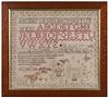 Rare Tennessee "Little Dog" 1834 Needlework