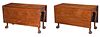 Pair Chippendale Figured Mahogany Dining Tables