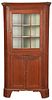 American Federal Red Stained Corner Cupboard