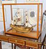 MID CENTURY FINELY CRAFTED WOODEN MODEL SHIP