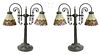 Pr TANIA BRICEL TIFFANY STYLE TWO ARM TABLE LAMPS