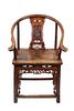 Chinese Finely Carved Saddleback Chair