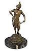 Anton Nelson (19th C.) "En Carnaval" Bronze Figure