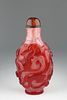 18/19th C. Overlaid 'Snowflake' Glass Snuff Bottle