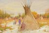 Joseph H. Sharp (1859-1953), Squaw Winter, Crow Agency Montana Near Custer Battlefield