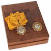 Secretaría de Relaciones Exteriores. Orden Mexicana del Águila Azteca. First Class Sash. Golden silver. Pieces:2. in case