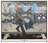 Large Signed Sawyer New York City Oil Painting