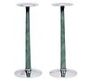 Pair of Shagreen & Chrome Candle Holders