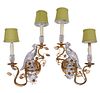 Pr. French Bagues Style Rock Crystal Wall Sconces