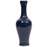 Chinese Blue Monochrome Garlic Bulb Vase
