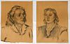2 Otto Plaug Charcoal Figure Study Drawings