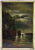 Impressionist Illuminated Stormy Seascape Painting