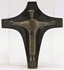 German Secessionist Modernist Bronze Crucifix