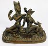 Antique Indian Vishnu and Lakshmi Bronze Statue