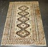 Turkish Oriental Ivory Geometric Carpet Rug