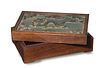 Wooden Box with Hardstone Insert Carving, Republic