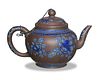 Blue Enamel Yixing Pottery Teapot, Late-19th Century