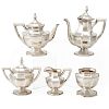 MAUSER STERLING FIVE PIECE TEA AND COFFEE SERVICE