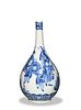 Chinese Blue-&-White Stick-Neck Vase, 19th Century