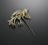 Chinese Peacock Hair Pin with Pearls, 19th Century