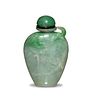 Jadeite Snuff Bottle with Carving of Bats, 19th Century