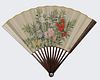 Fan with Flower Painting Attributed to Zou Yigui