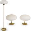 (3 Pc) Set Mid Century Laurel Mushroom Table Lamps