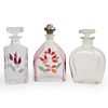(3 Pc) Crystal Etched Decanter Set
