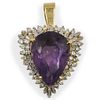 Amethyst and 14k Gold Pendant