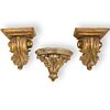 (3 Pc) Continental Giltwood Sconces