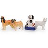 (4 Pc) Continental Porcelain Dog Figurines