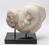 Modern "Mother & Child" White Marble Sculpture