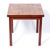 Mid-Century Modern Wood Square Top Side Table