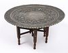 Southeast Asian Brass Round Tray Top Table
