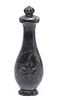 Asian Carved Spinach Jade Bottle with Stopper