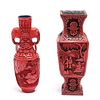 Chinese Cinnabar Lacquered Vases, 2