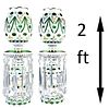 Antique Pair Hand Painted Lusters w Glass Prisms