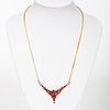 HANDMADE 22K YELLOW GOLD & RUBY NECKLACE