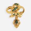 Antique emerald and gold brooch