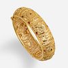 Indian gold and enamel bangle bracelet