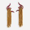 Cartier, Mid-Century gold and ruby fringe earrings