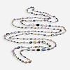 Multi-colored sapphire sautoir necklace